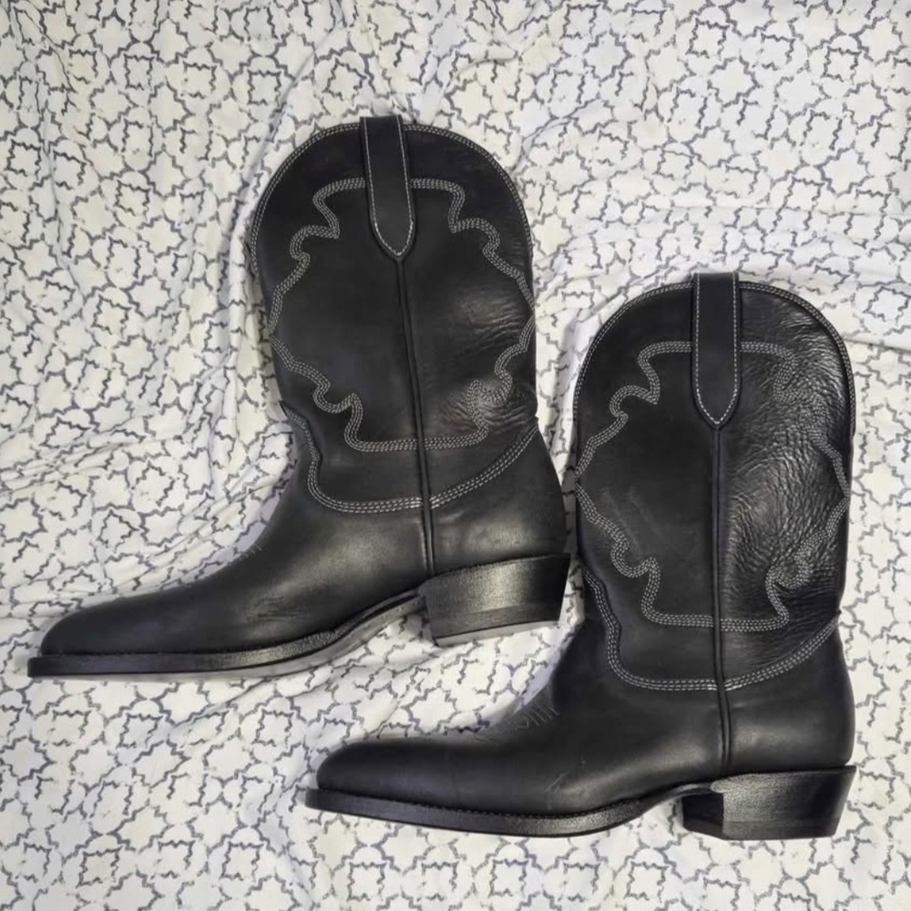 Black Western Leather Boots